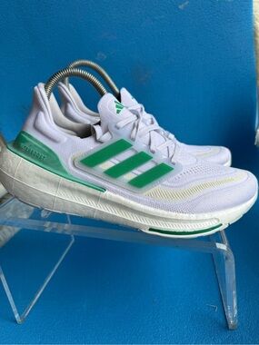 Adidas Ultraboost Light White Tint/Court Green/Blue Dawn HQ6350 Women's